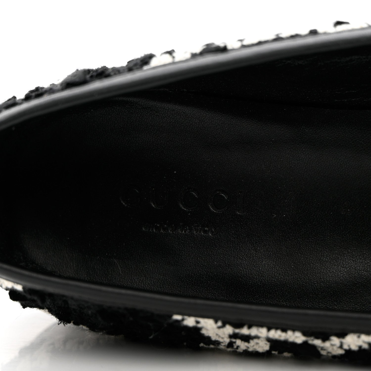 Gucci Tweed GG Monogram Horsebit Womens Jordaan Loafers 36.5 Black Natural 7 of 18