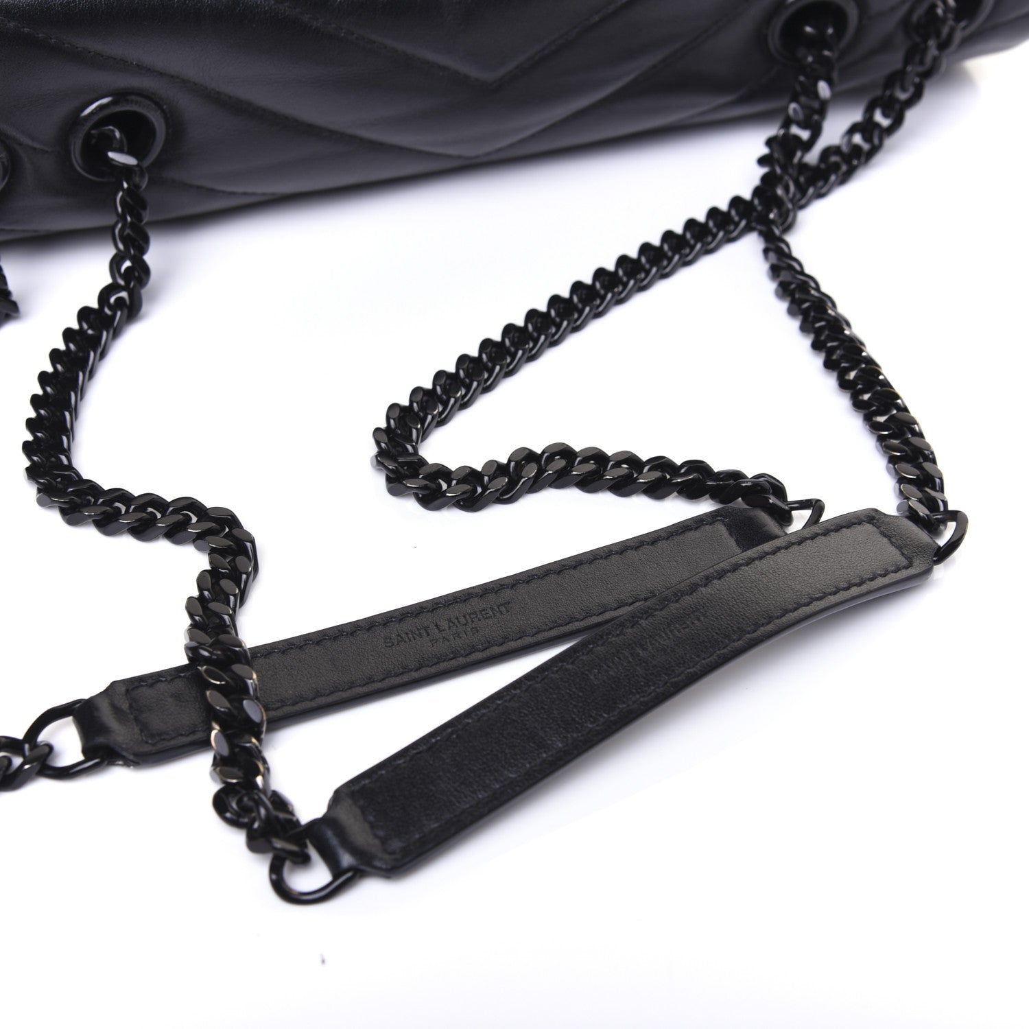 Saint Laurent Calfskin Y Quilted Monogram Medium Loulou Chain Satchel Black 21 of 21