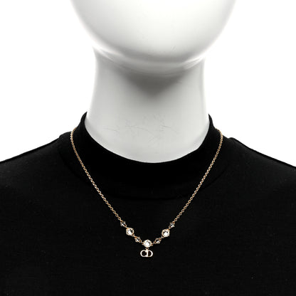 Christian Dior Metal Crystal Clair D Lune Necklace Gold Blue 3 of 5