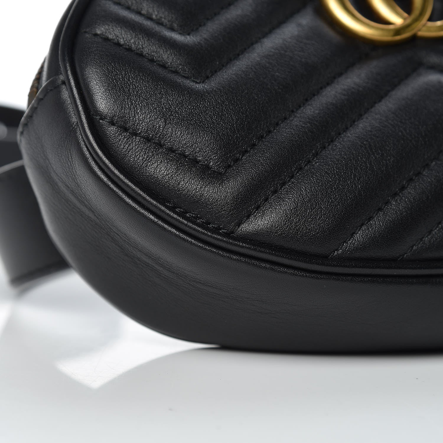 Gucci Calfskin Matelasse GG Marmont Belt Bag 95 38 Black 8 of 10