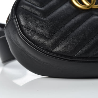 Gucci Calfskin Matelasse GG Marmont Belt Bag 95 38 Black 8 of 10