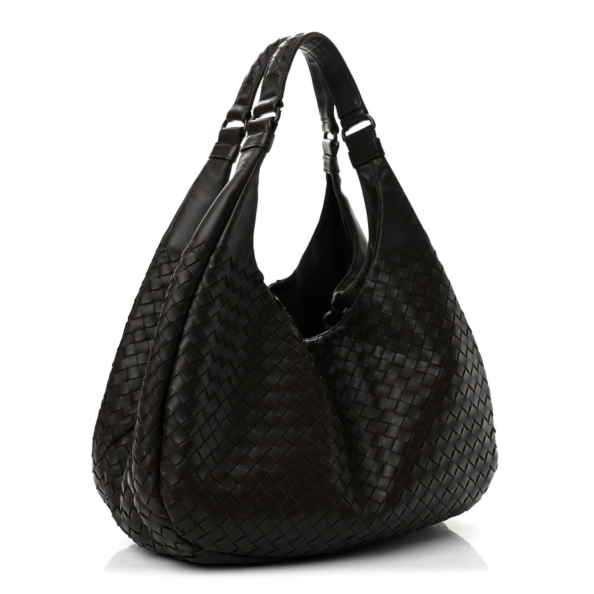 Nappa Intrecciato Medium Campana Hobo Ebano