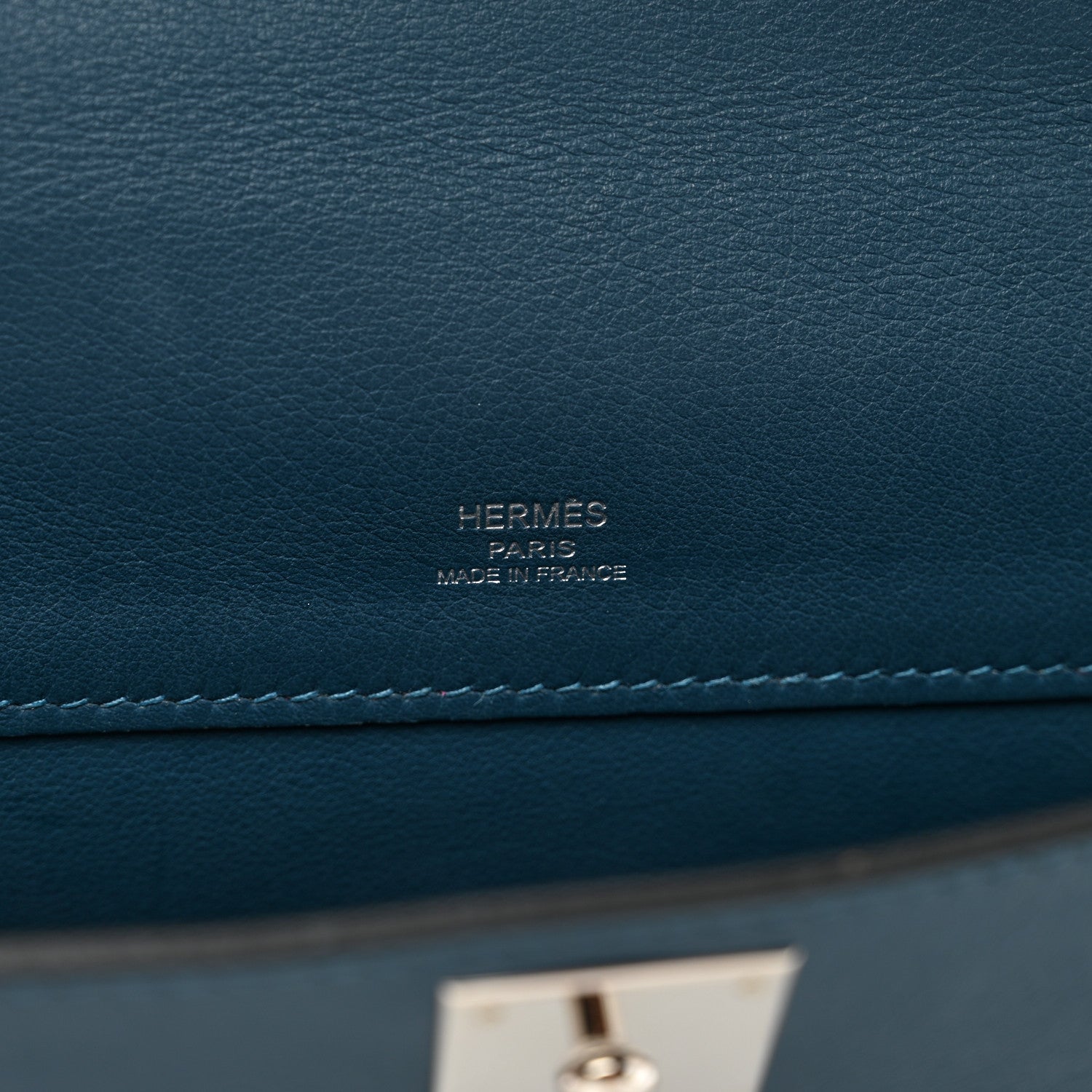 Hermes Swift Kelly Cut Clutch Pochette Bleu Tempete 6 of 9
