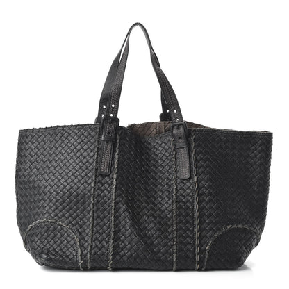 Bottega Veneta Cervo Intrecciato Large Shopping Tote Black 1 of 9