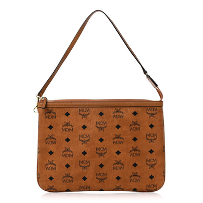 MCM Visetos Liz Shopper Tote Pouch Cognac 1 of 7