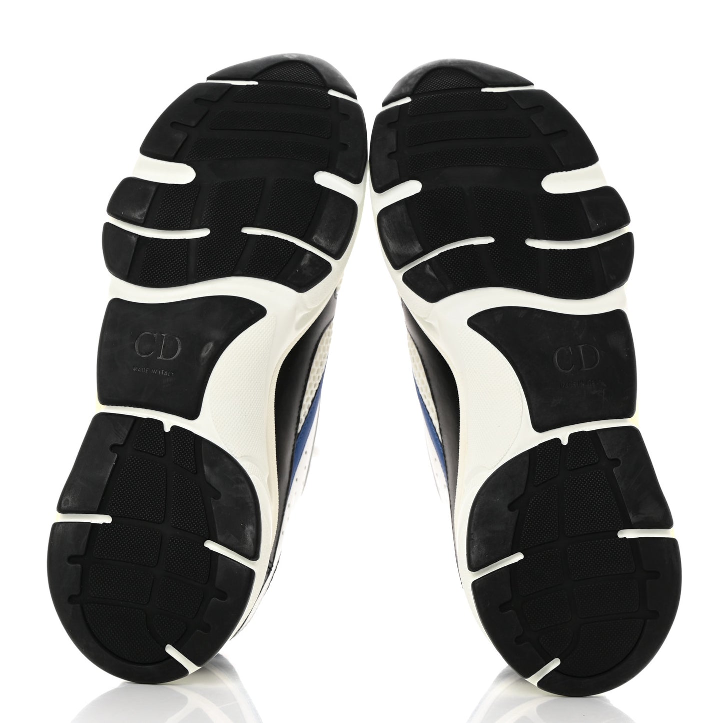 Technical Mesh Calfskin Mens B22 Sneakers 43 White Black Blue