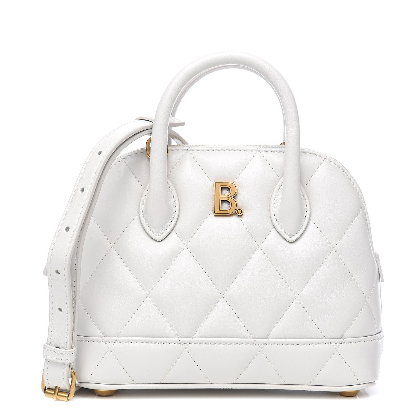 Nappa Calfskin Quilted XXS Ville Top Handle Bag White