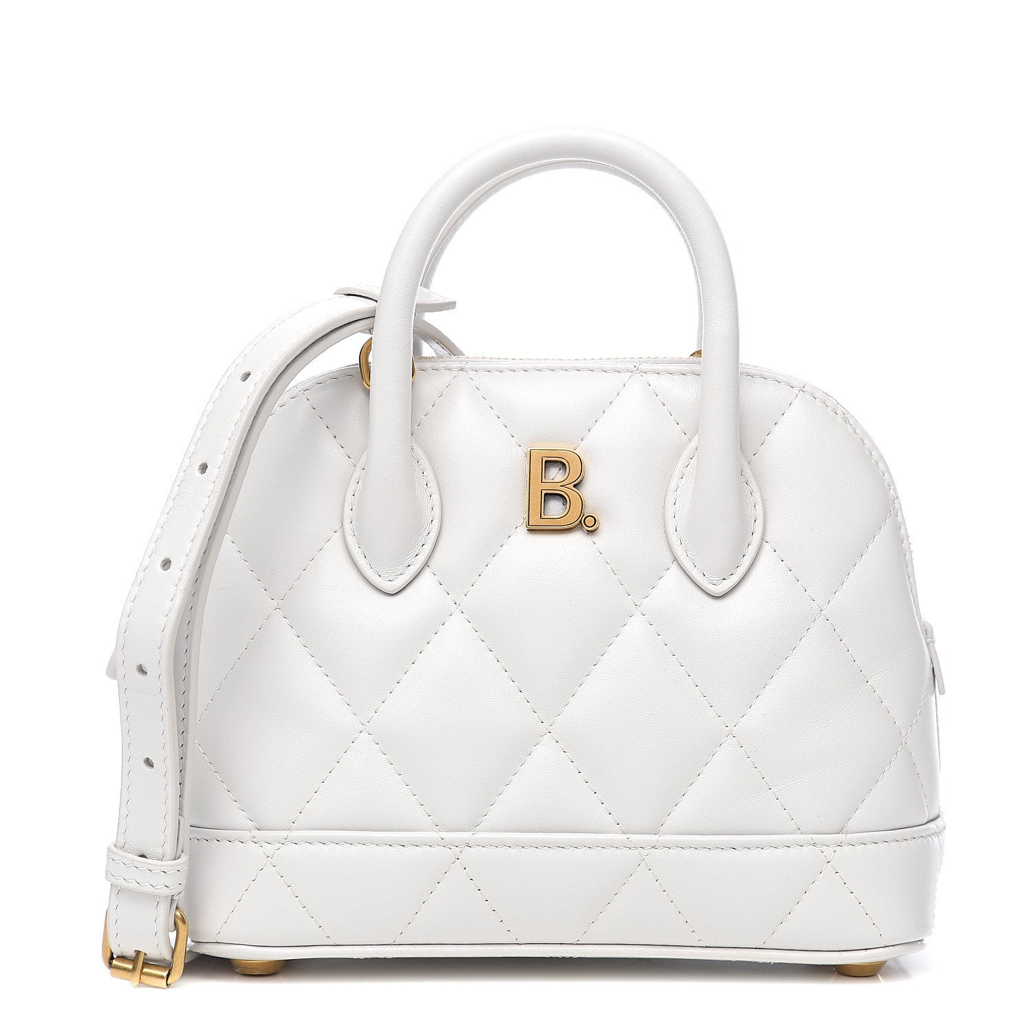 Balenciaga Nappa Calfskin Quilted XXS Ville Top Handle Bag White 1 of 8