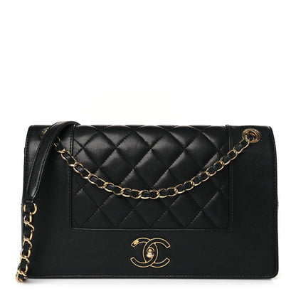 Chanel Sheepskin Quilted Vintage Mademoiselle Flap Black 1 of 9