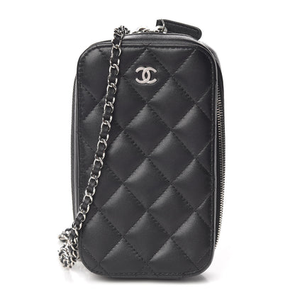 Chanel Lambskin Quilted Zip Phone Case Black 1 of 10