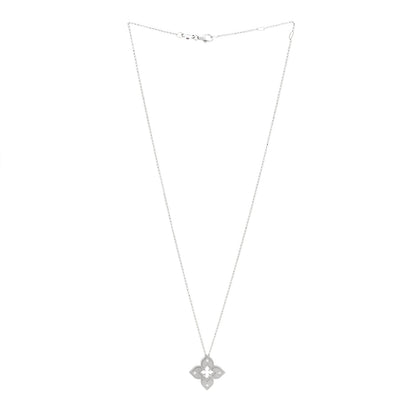 Roberto Coin 18K White Gold Diamond Petite Venetian Princess Flower Pendant Necklace 3 of 8