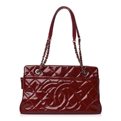 Chanel Patent Quilted Timeless CC Soft Tote Red 1 of 21
