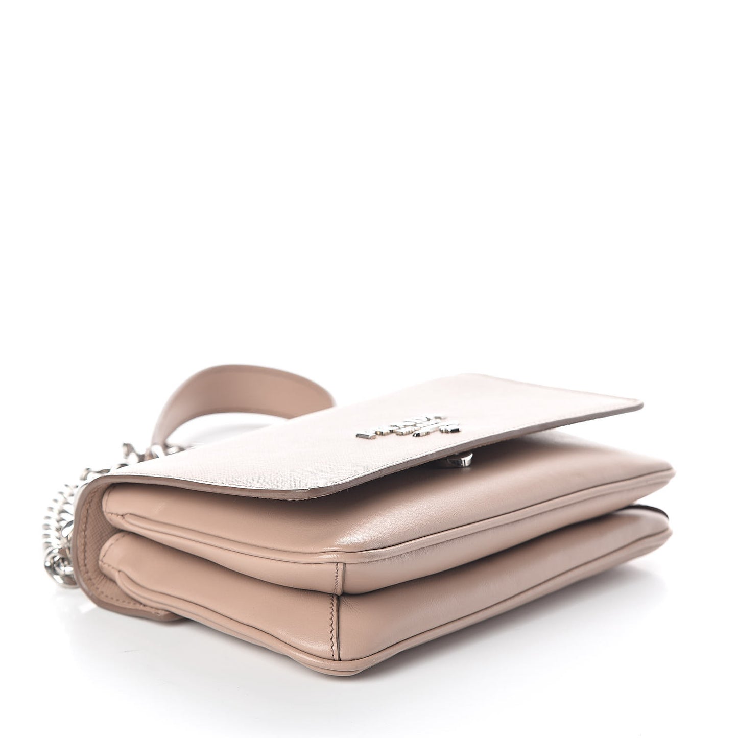 Saffiano Soft Calfskin Chain Crossbody Bag Cipria
