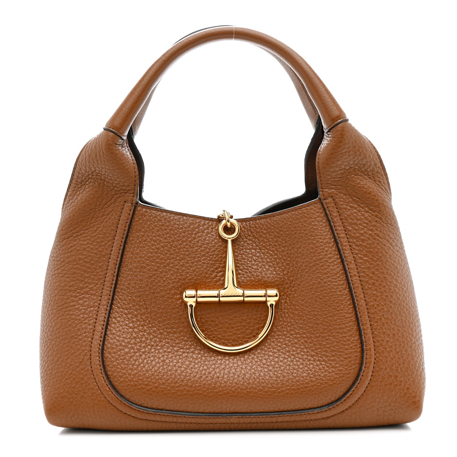 Gucci Grained Calfskin Softbit Medium Shoulder Bag Brown 1 of 9