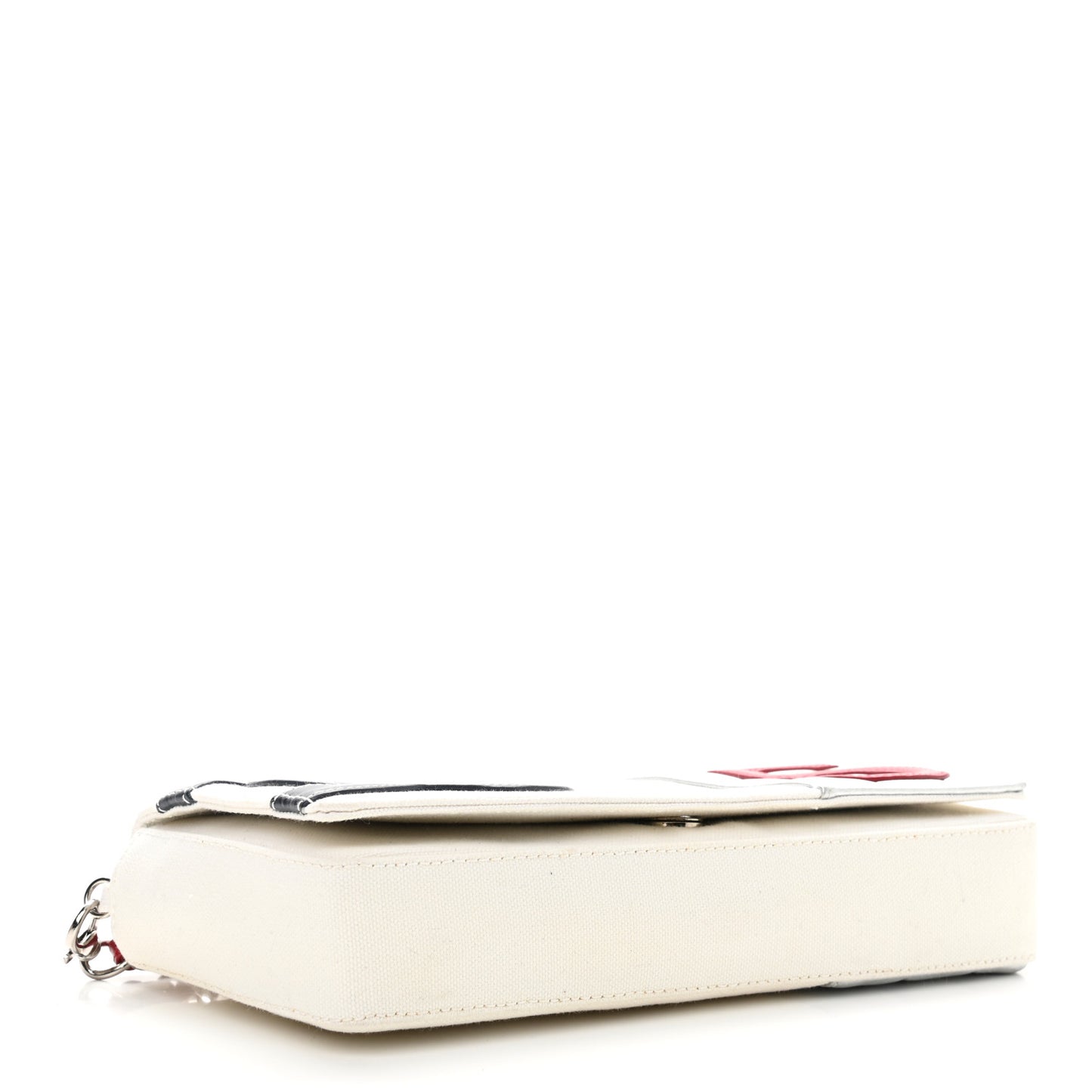 Metallic Lambskin Canvas CC N°5 Flap White