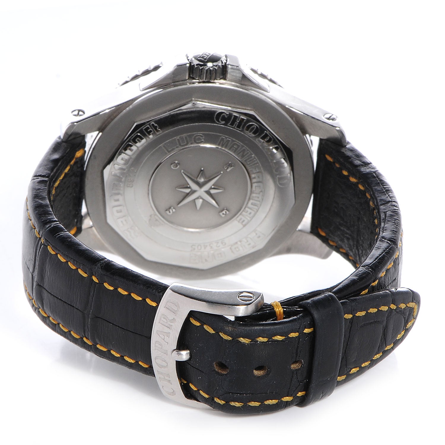 Chopard Mens Stainless Steel Leather 43mm Pro One Watch Black 5 of 7
