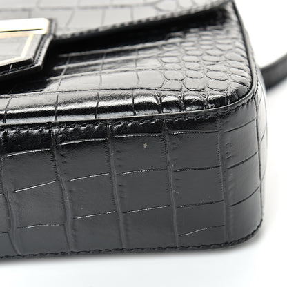 Givenchy Calfskin Crocodile Embossed Small Nobile Shoulder Bag Black 12 of 12