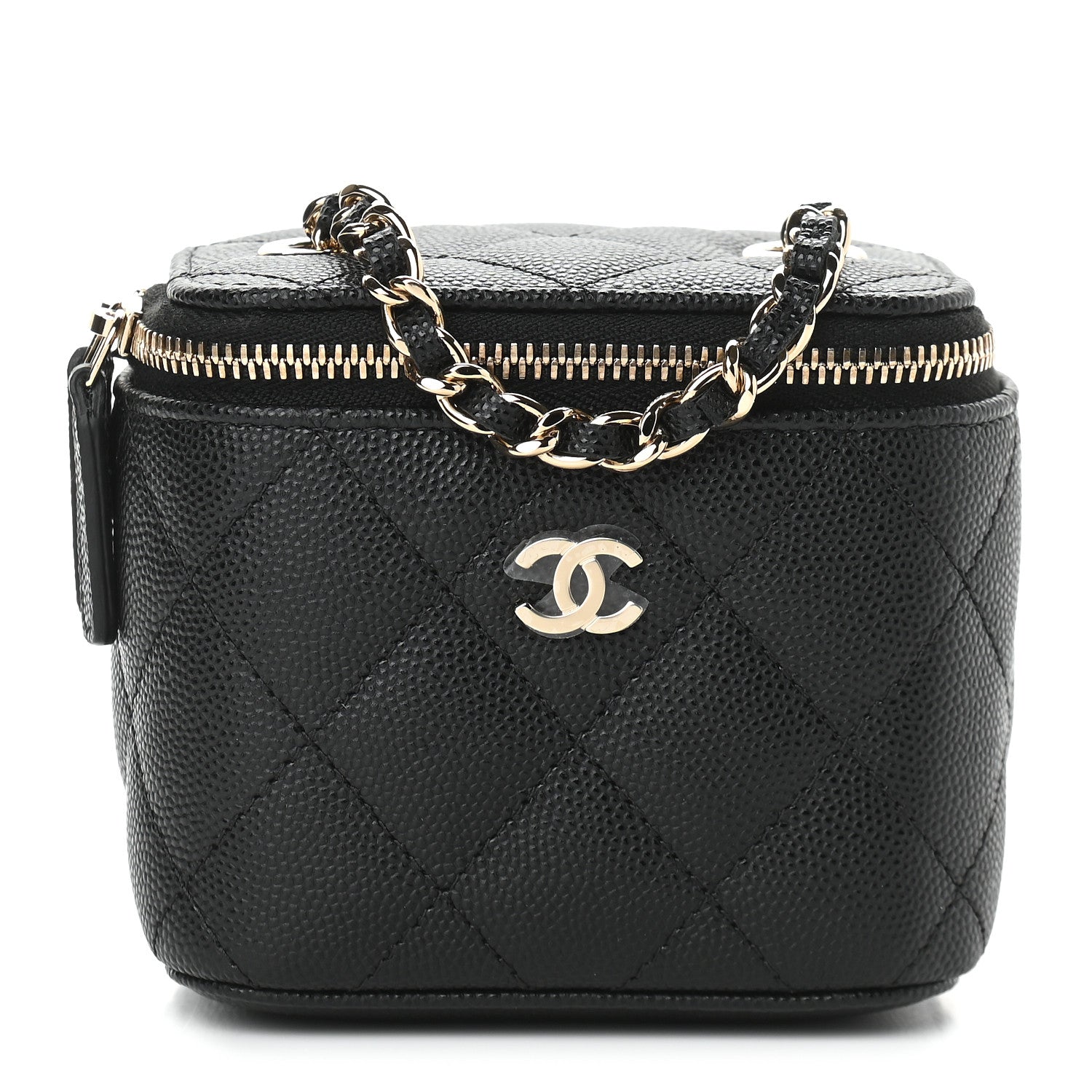 Chanel Caviar Quilted Mini Vanity Case With Chain Black 1 of 9