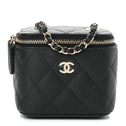 Chanel Caviar Quilted Mini Vanity Case With Chain Black 1 of 9