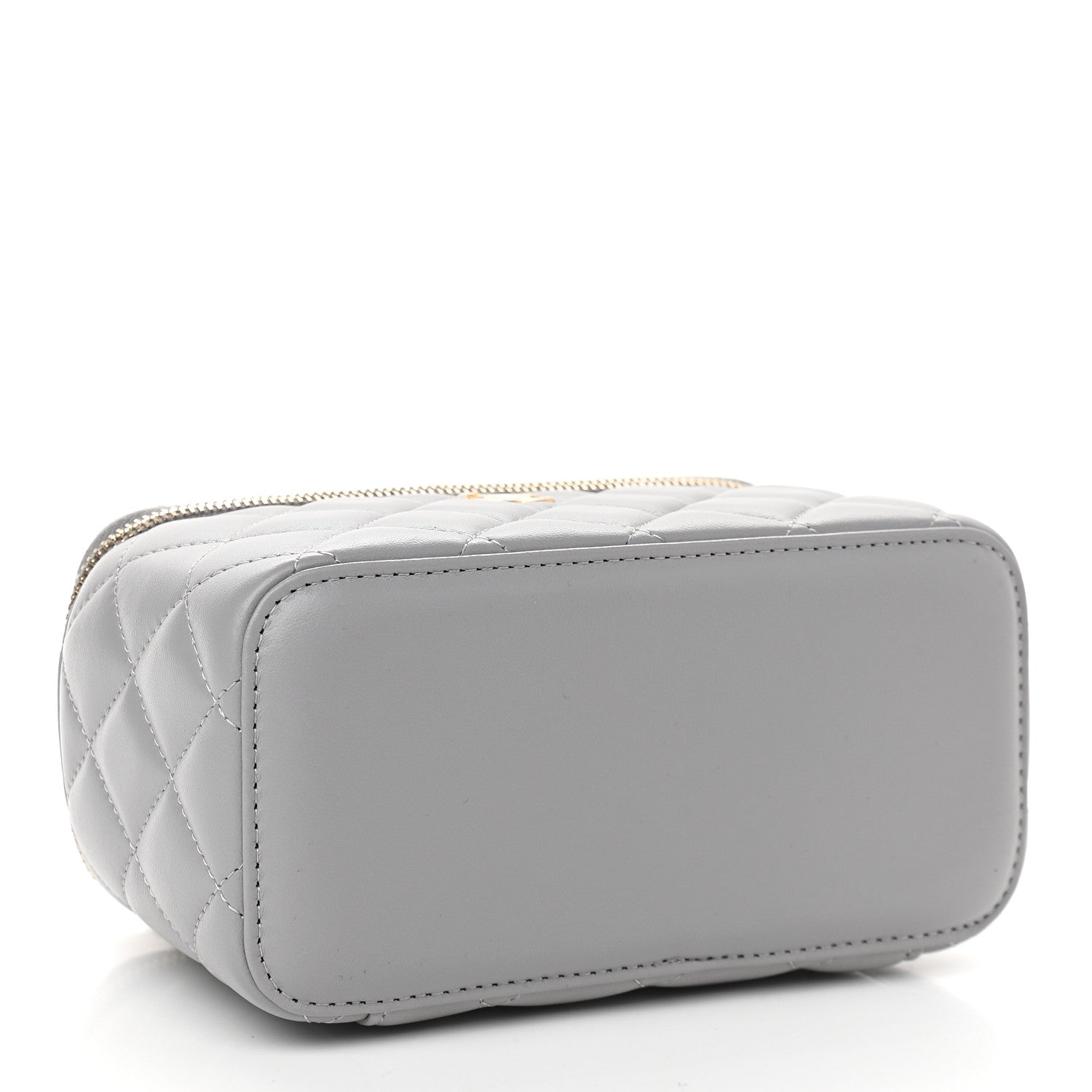 Chanel Lambskin Quilted Small Pearl Crush Vanity Case With Chain Grey 4 of 10
