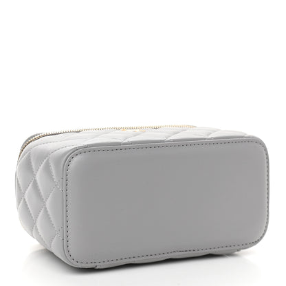 Chanel Lambskin Quilted Small Pearl Crush Vanity Case With Chain Grey 4 of 10