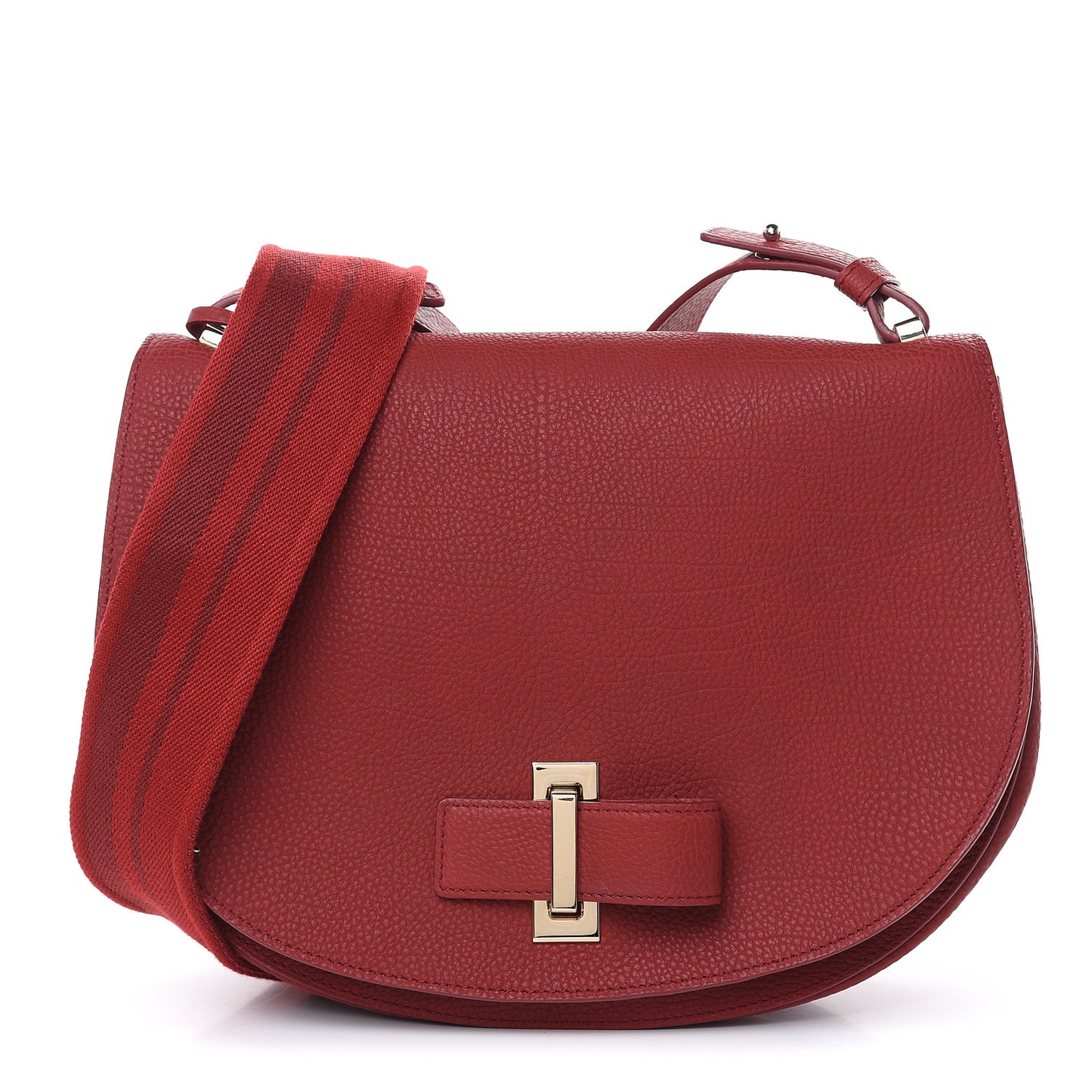 Crispy Calfskin Le Mutin Saddle Bag Rouge