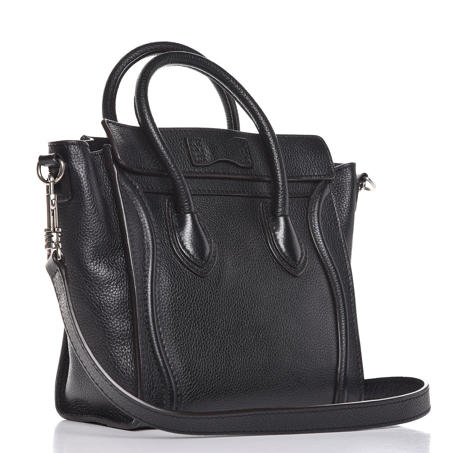 Drummed Calfskin Nano Luggage Black