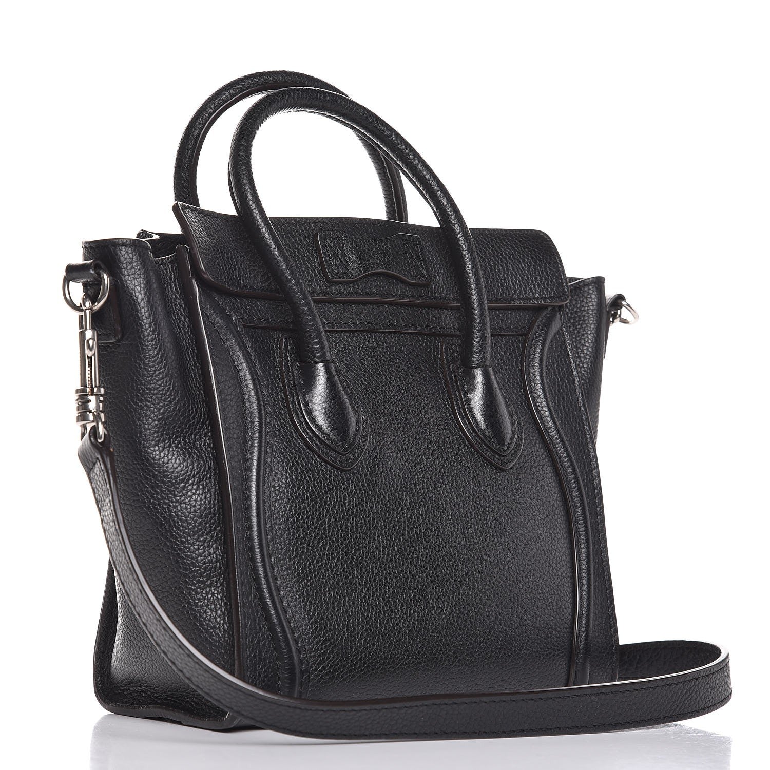 Celine Drummed Calfskin Nano Luggage Black 3 of 8
