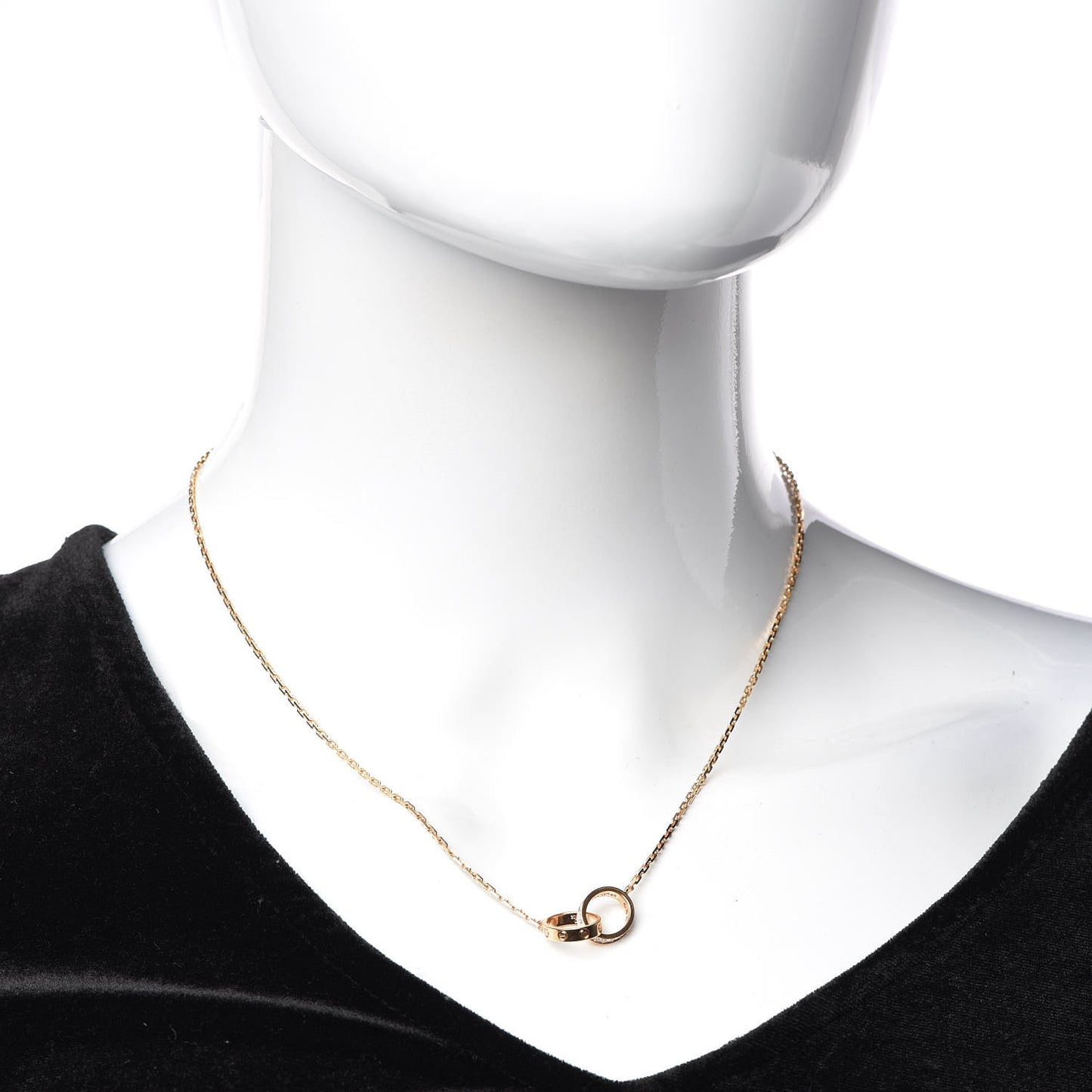 18K Pink Gold Diamond Interlocking LOVE Necklace