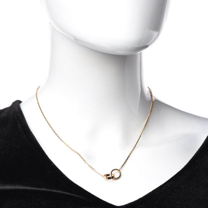 Cartier 18K Pink Gold Diamond Interlocking LOVE Necklace 2 of 7