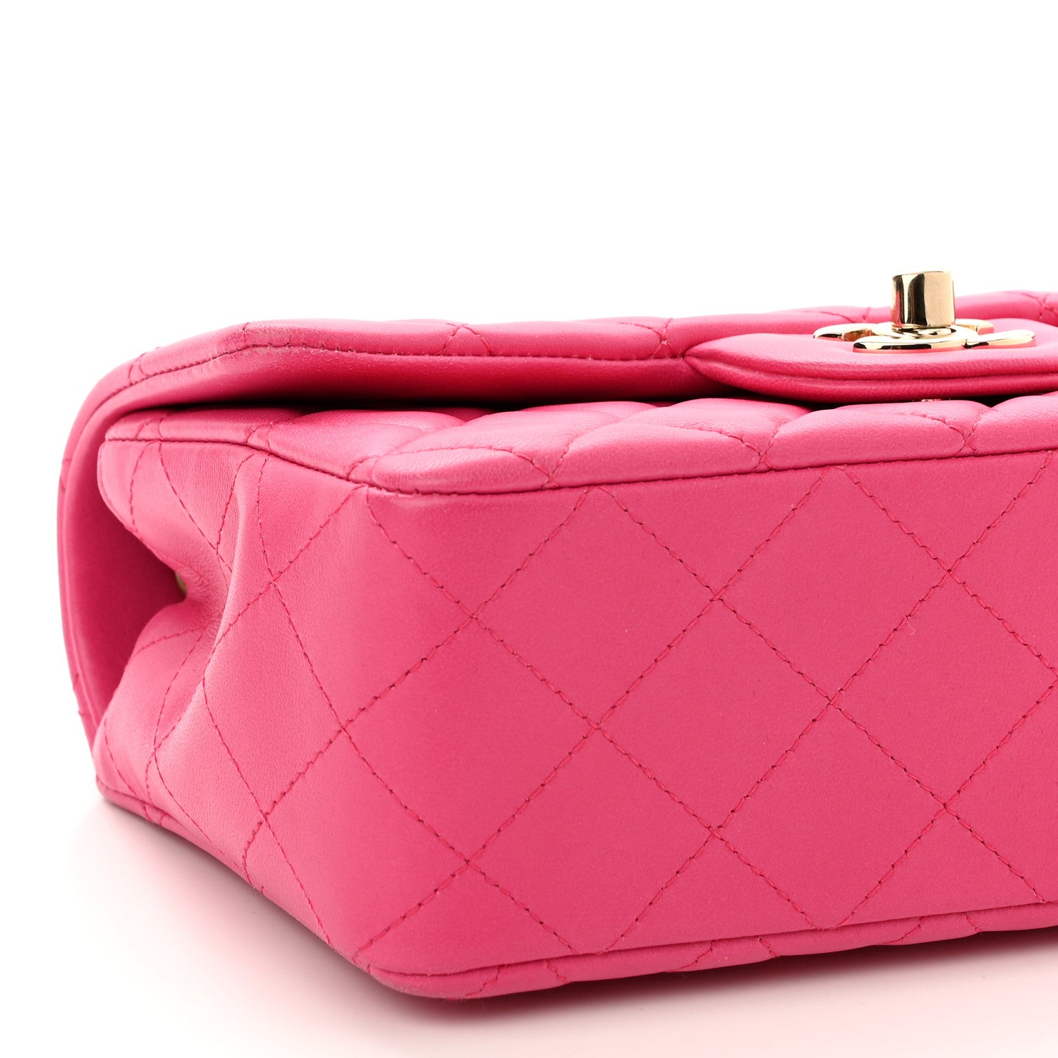 Chanel Lambskin Quilted Mini Rectangular Flap Fuchsia 9 of 11