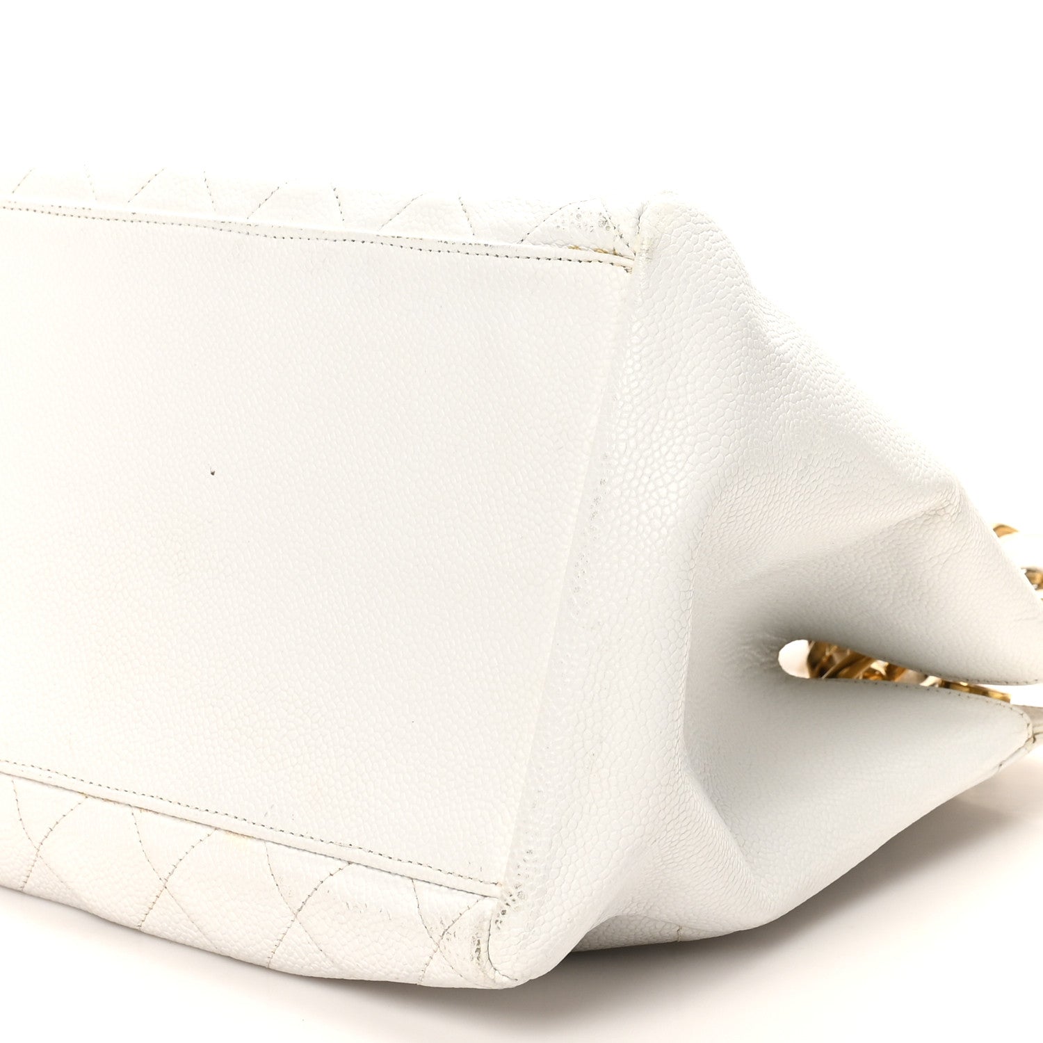 Chanel Caviar Quilted Timeless CC Shopping Tote White 9 of 12