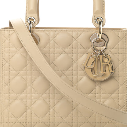 Christian Dior Lambskin Cannage Medium Lady Dior Light Beige 8 of 12