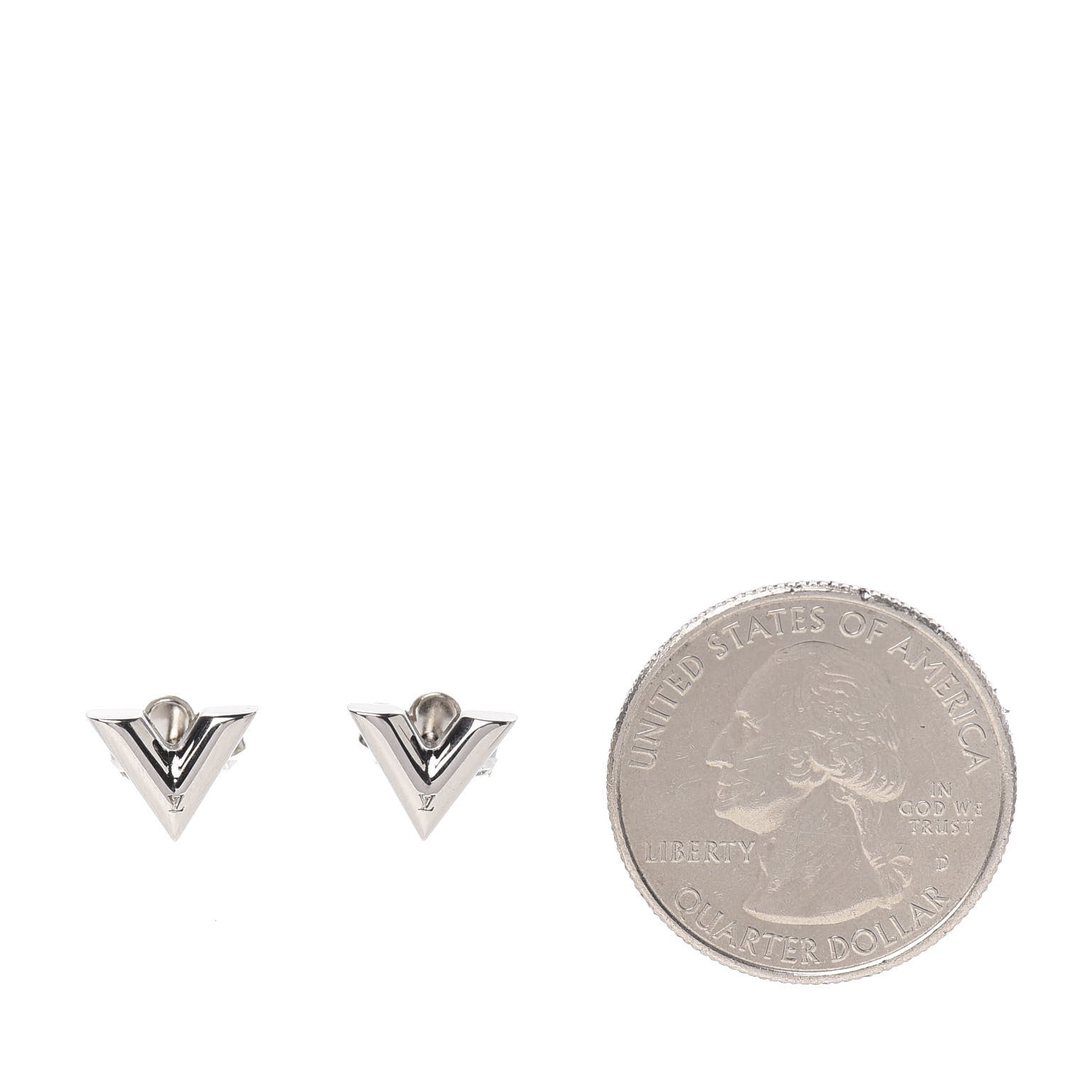 Louis Vuitton Essential V Stud Earrings Silver 2 of 6