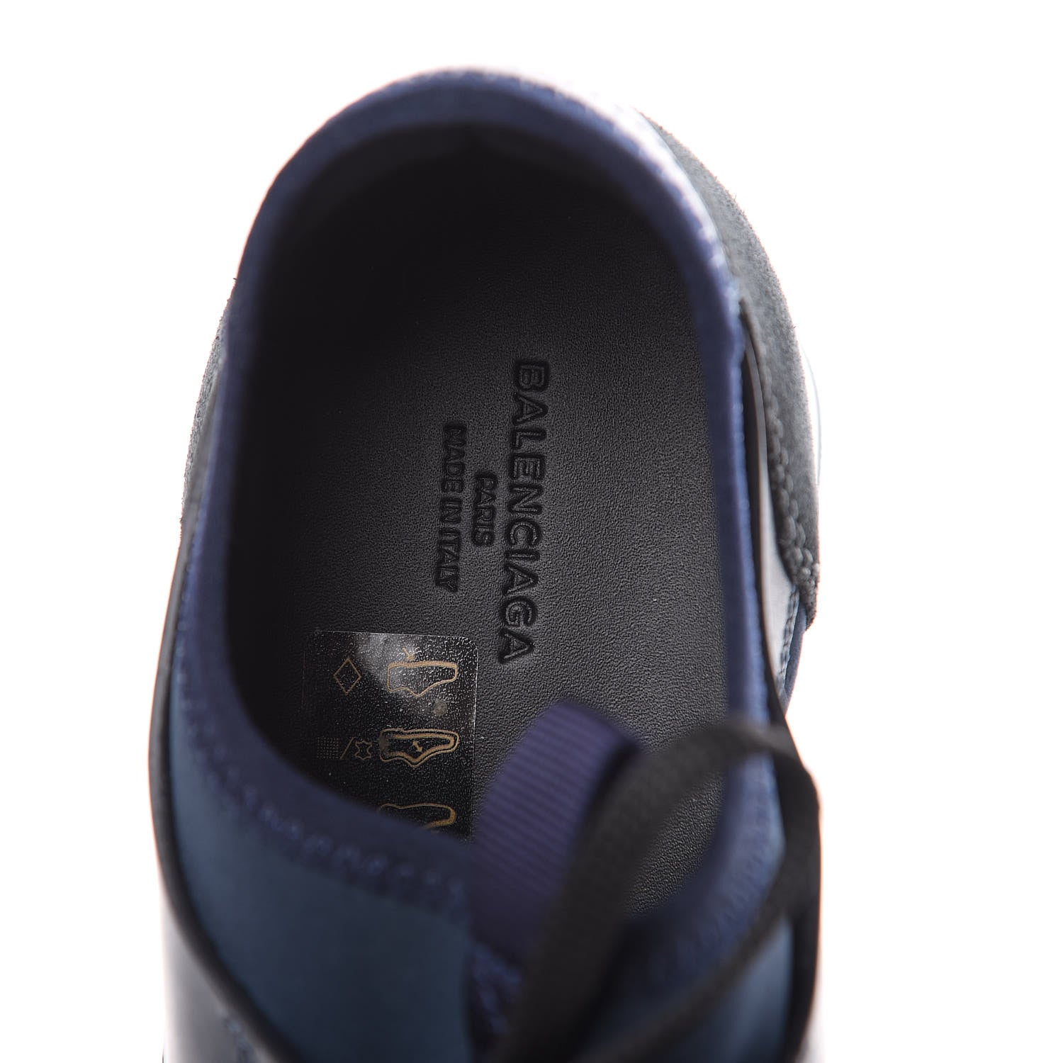 Balenciaga Mesh Calfskin Neoprene Suede Womens Race Runner Sneakers 38 Bleu Nuit 9 of 10