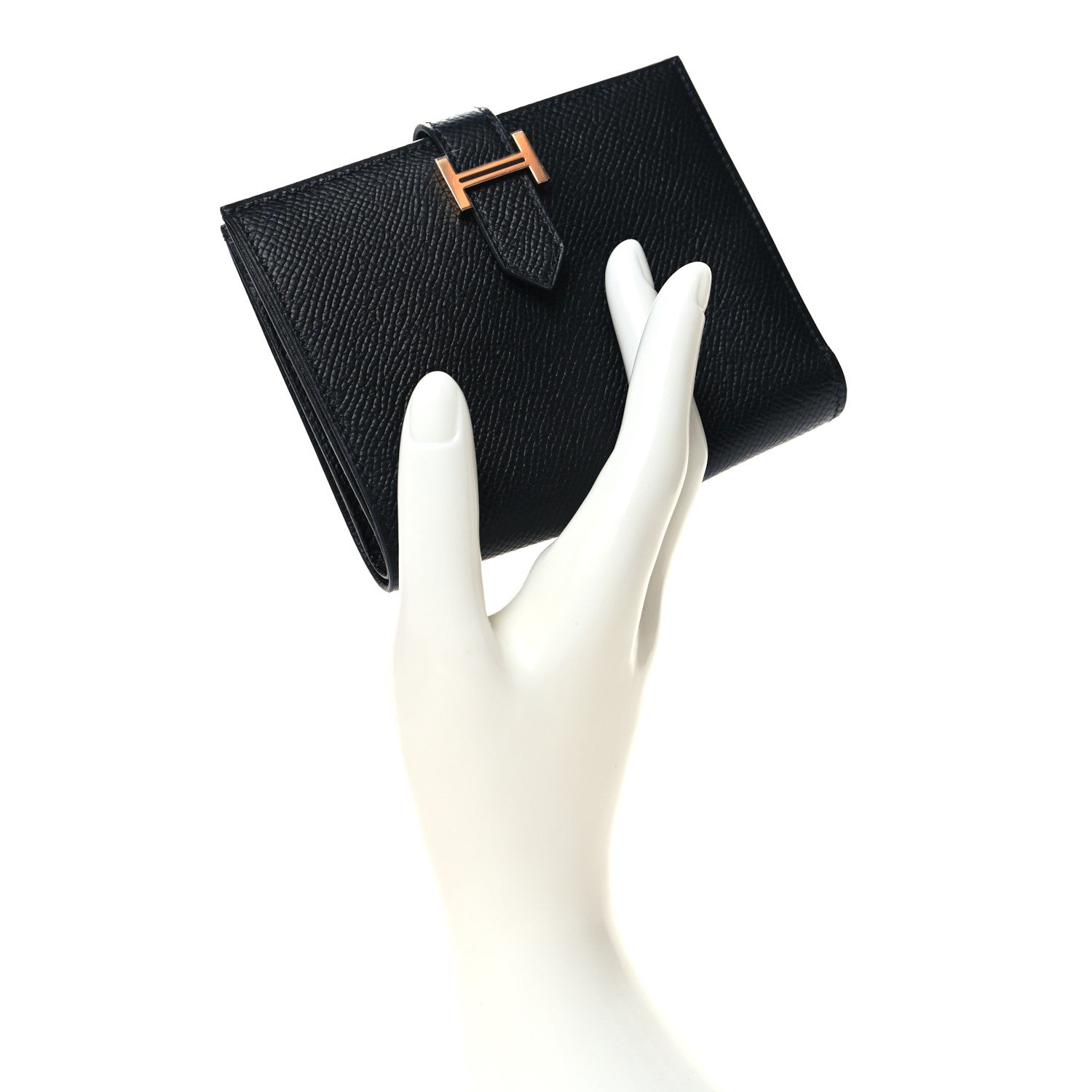 Hermes Epsom Bearn Compact Wallet Black 2 of 9
