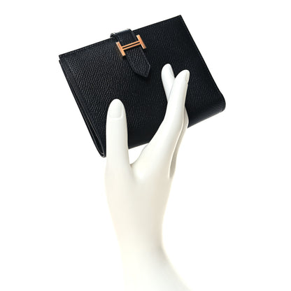 Hermes Epsom Bearn Compact Wallet Black 2 of 9
