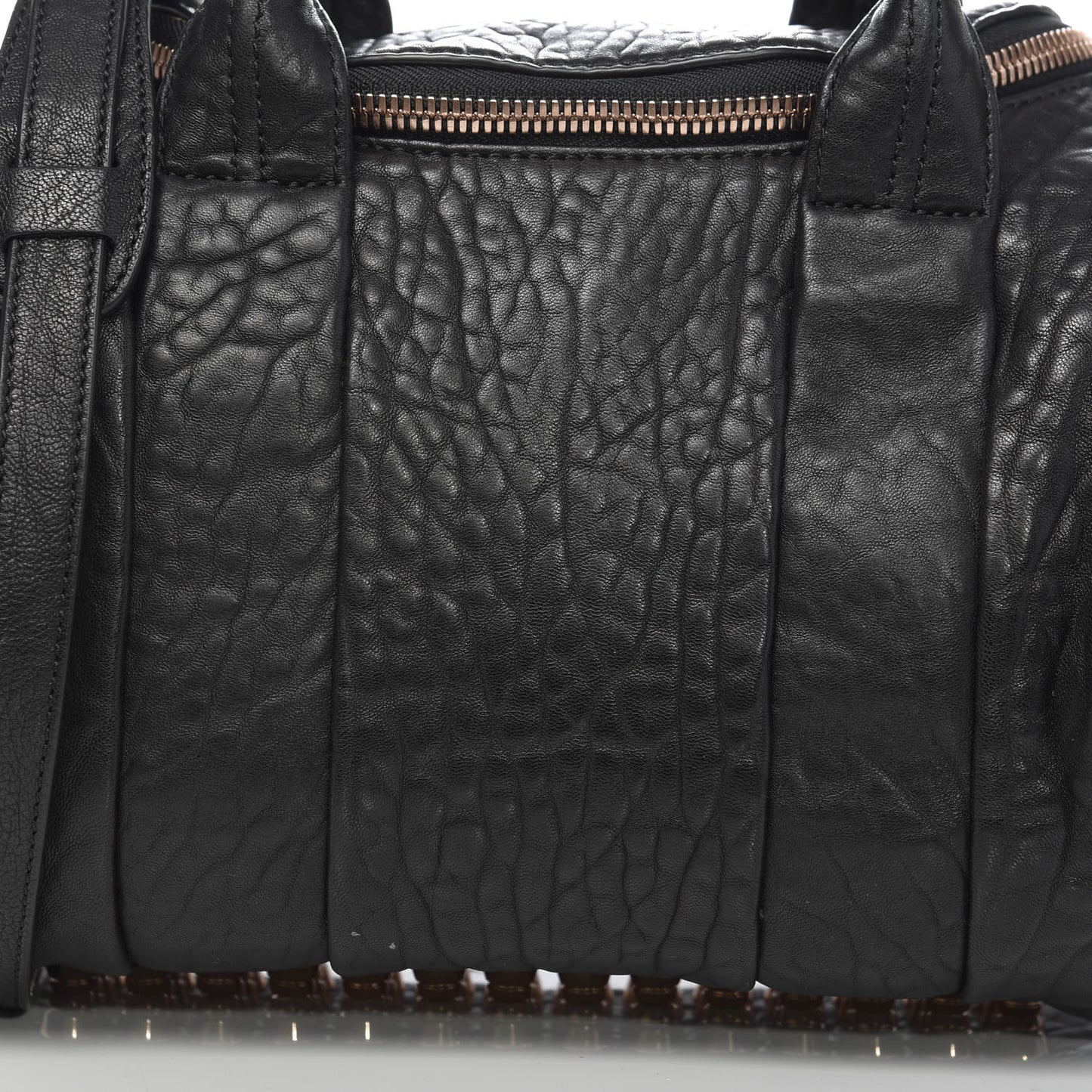 Pebbled Lambskin Rockie Black Rose Gold Hardware