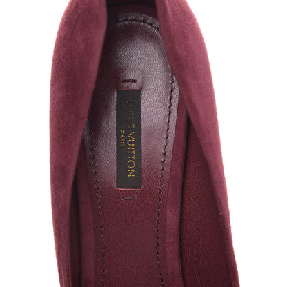 Louis Vuitton Suede Oh Really Peep Toe Pumps 38 Grenat 6 of 9