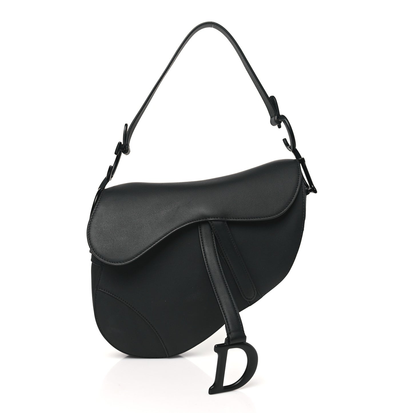 Ultra Matte Calfskin Saddle Bag Black