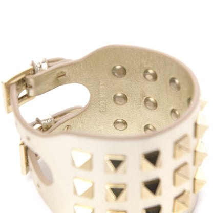 Valentino Garavani Metallic Vitello Rockstud Cuff Bracelet Gold 4 of 6
