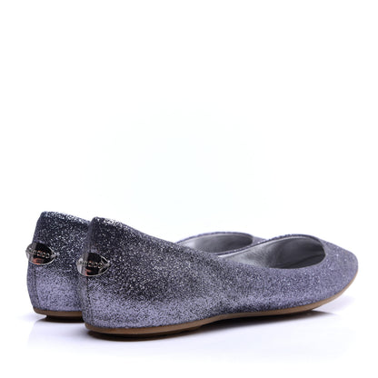 Jimmy Choo Glitter Flats 37.5 Gunmetal 3 of 13