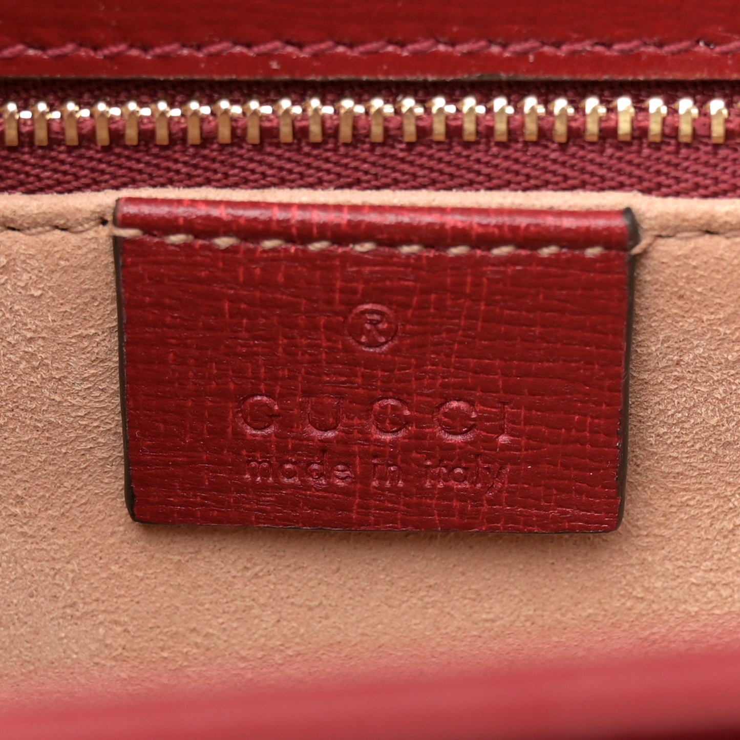 GG Supreme Monogram Azalea Calfskin Horsebit 1955 Shoulder Bag Beige Ebony New Cherry Red