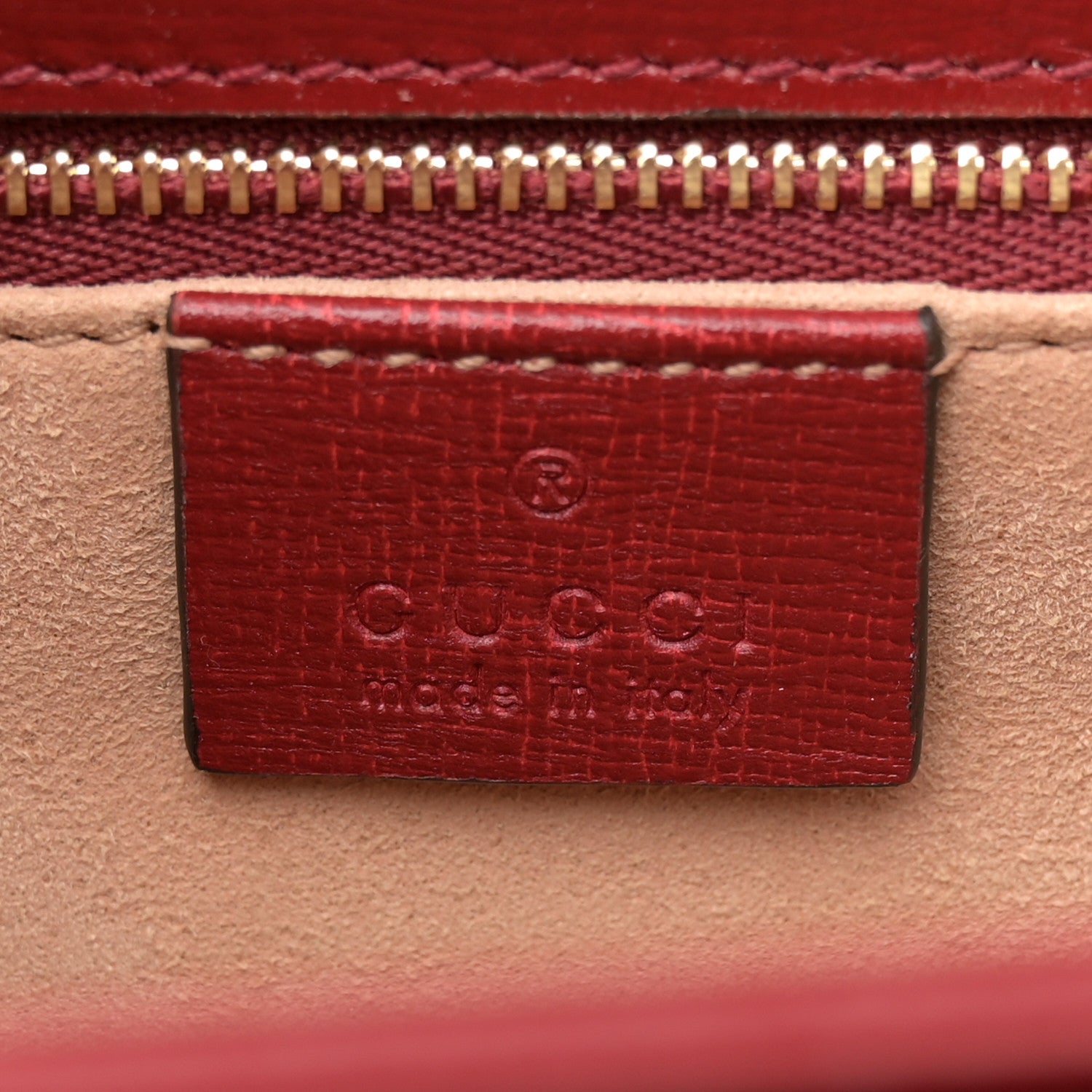 Gucci GG Supreme Monogram Azalea Calfskin Horsebit 1955 Shoulder Bag Beige Ebony New Cherry Red 6 of 10
