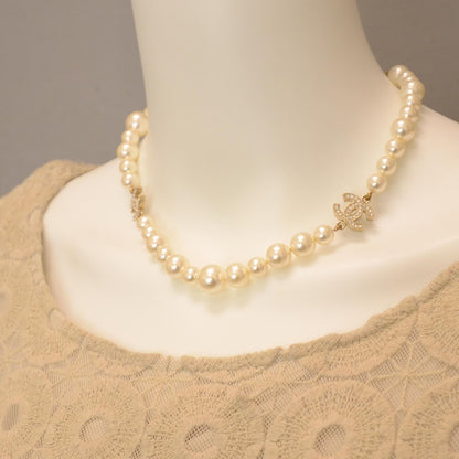 Chanel Pearl Crystal CC Short Necklace 2 of 5