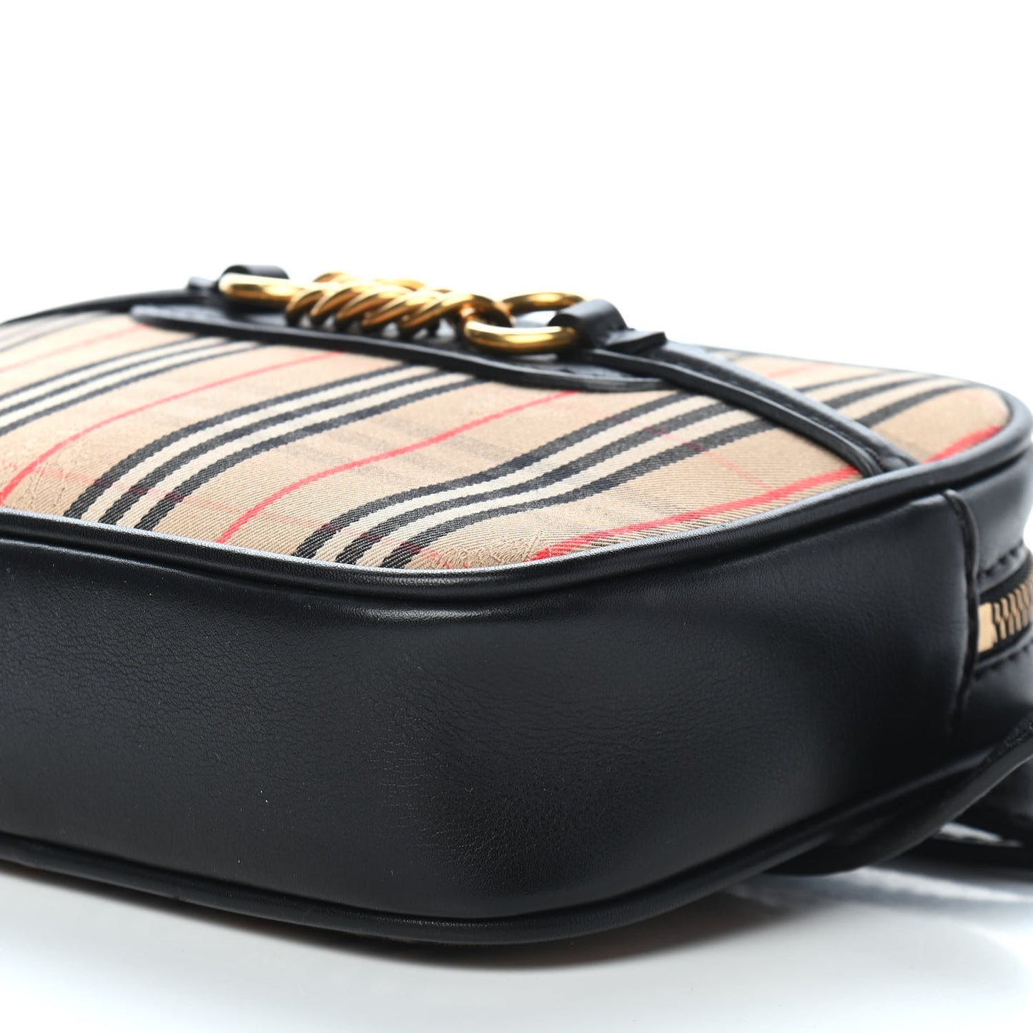 1983 Knight Check Smooth Calfskin Link Camera Bag Black