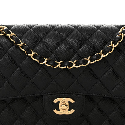 Chanel Caviar Quilted Medium Double Flap Black 8 of 10