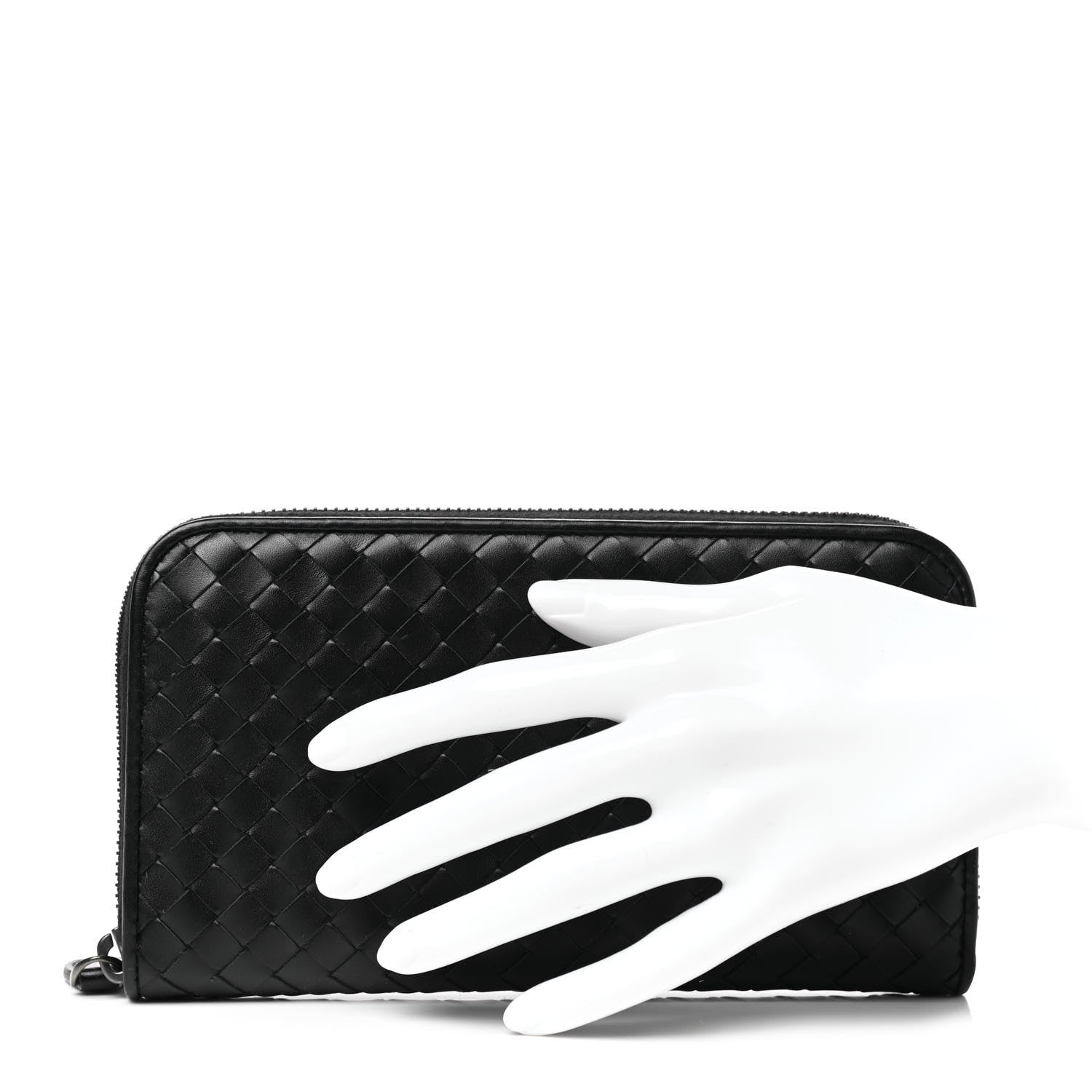 Bottega Veneta Nappa Intrecciato Zip Around Wallet Black 2 of 7