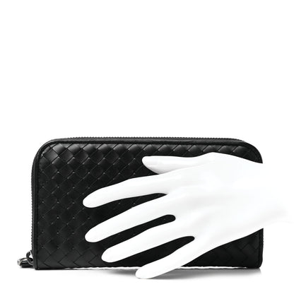 Bottega Veneta Nappa Intrecciato Zip Around Wallet Black 2 of 7