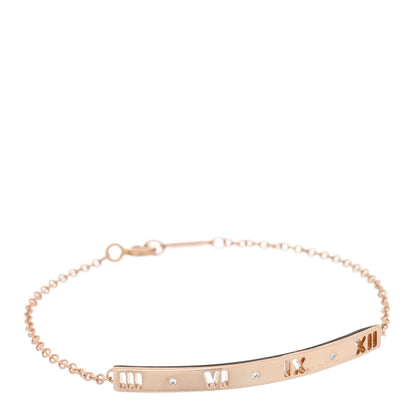 Tiffany 18K Rose Gold Diamond Atlas Bar Pierced Bracelet 1 of 3